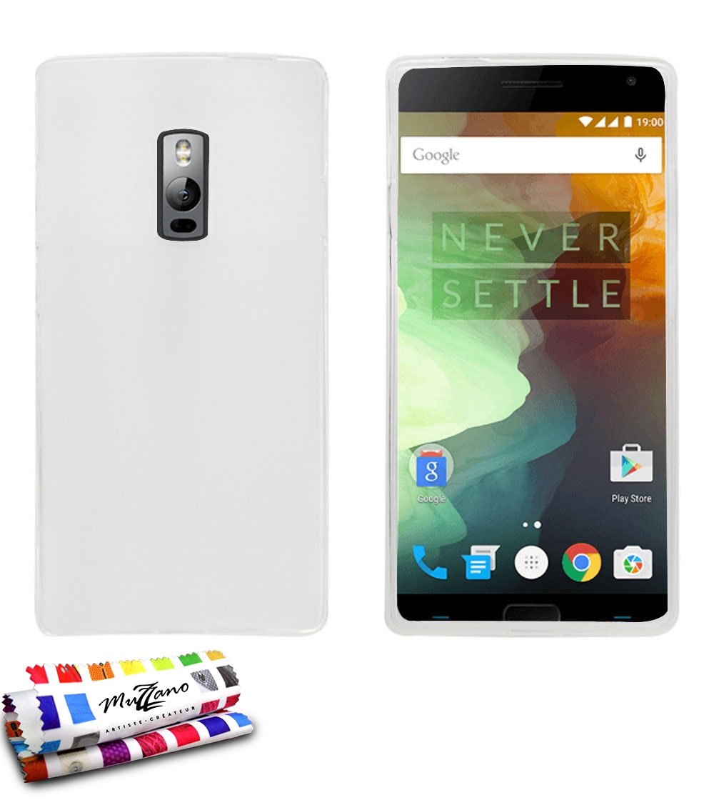 MUZZANO Original Le Glossy Hybrid Flexible Shell Case for One Plus Two - White
