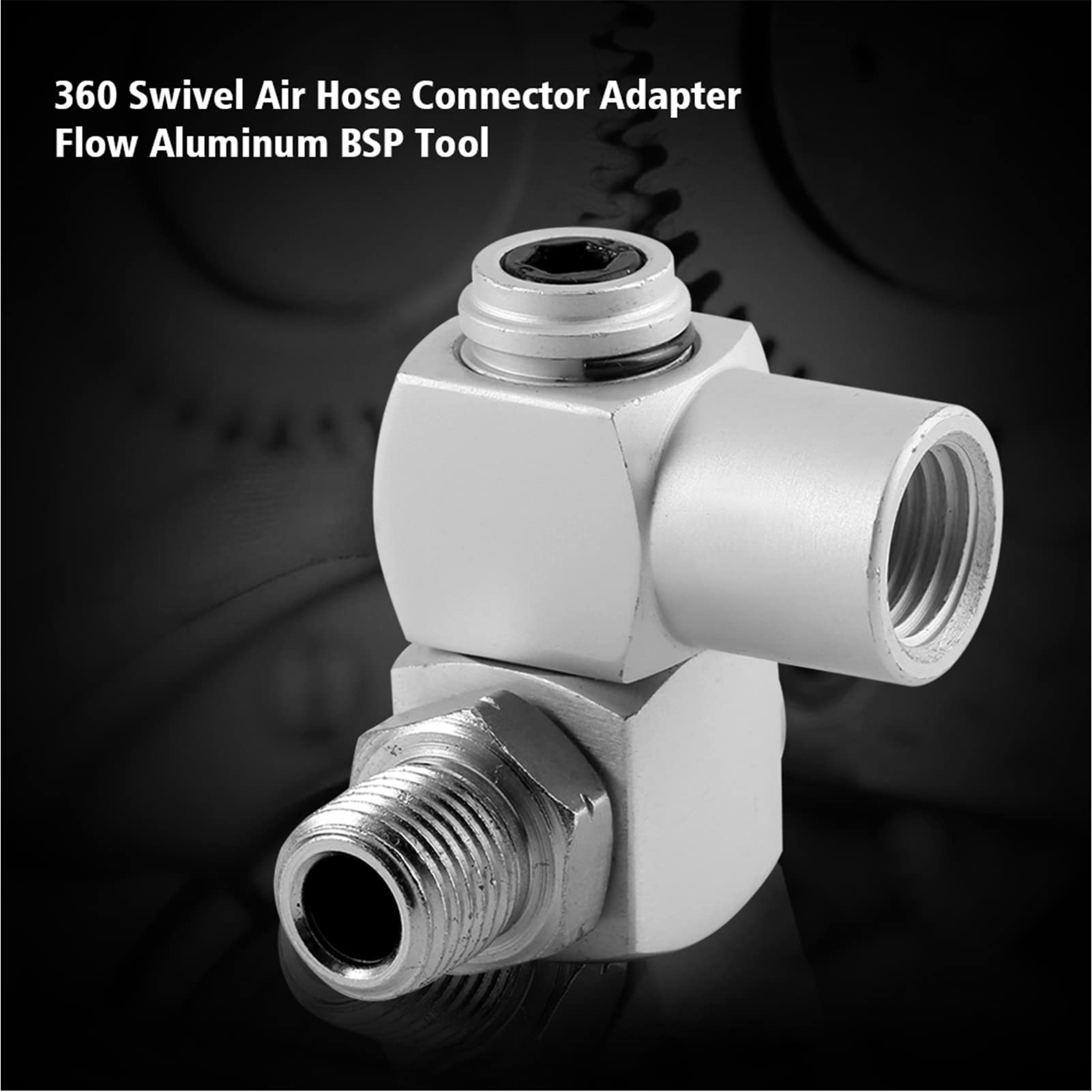 2-Pack 1/4 Inch Swivel Air Hose Connectors - 360 Degree Rotation For Pneumatic Tools