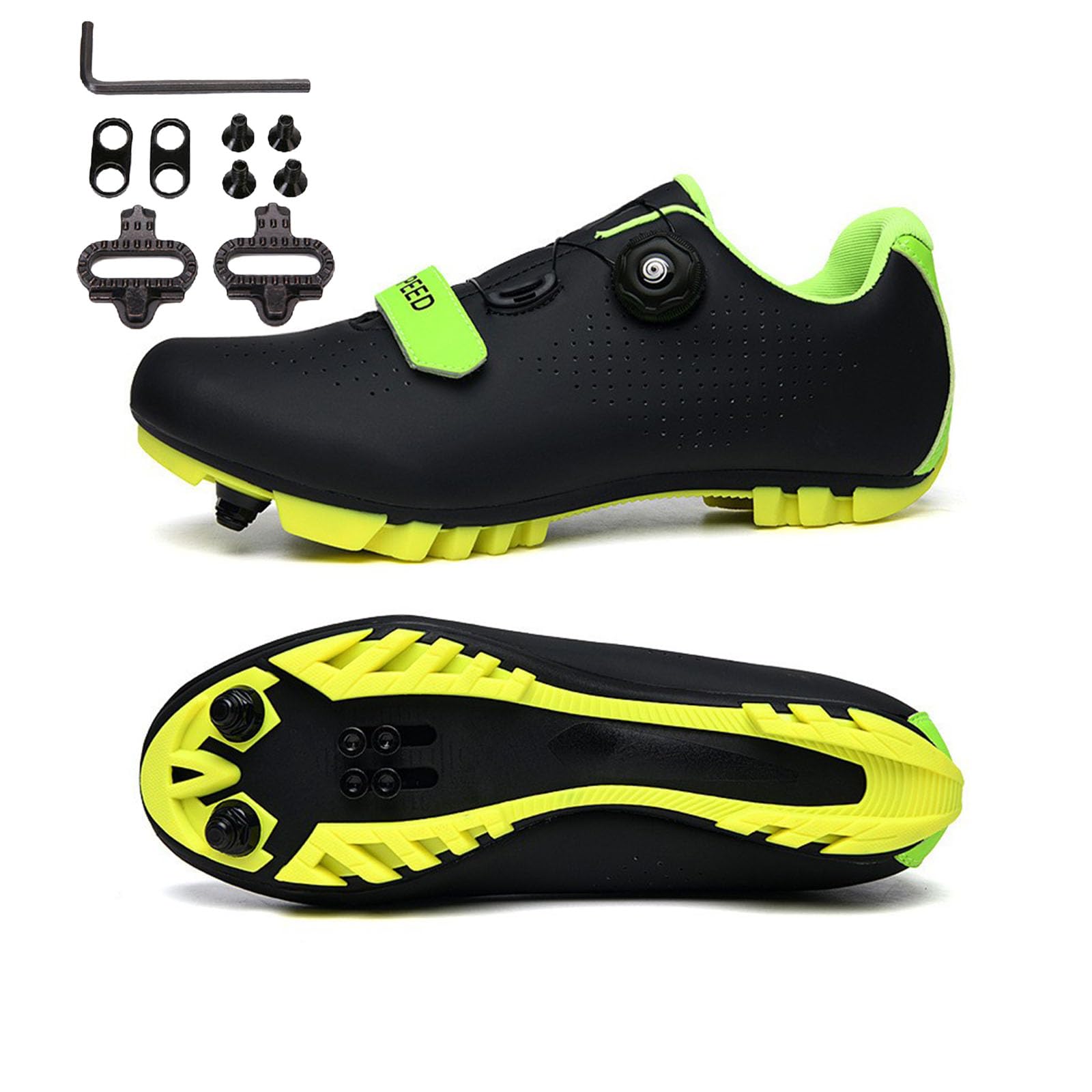 Chaussures VTT Homme et Femme Mateju Chaussure de Cyclisme avec Crampons Chaussure Velo Route Homme et Chaussure VTT Homme Automatique Semelle Dure Chaussures de Vélo