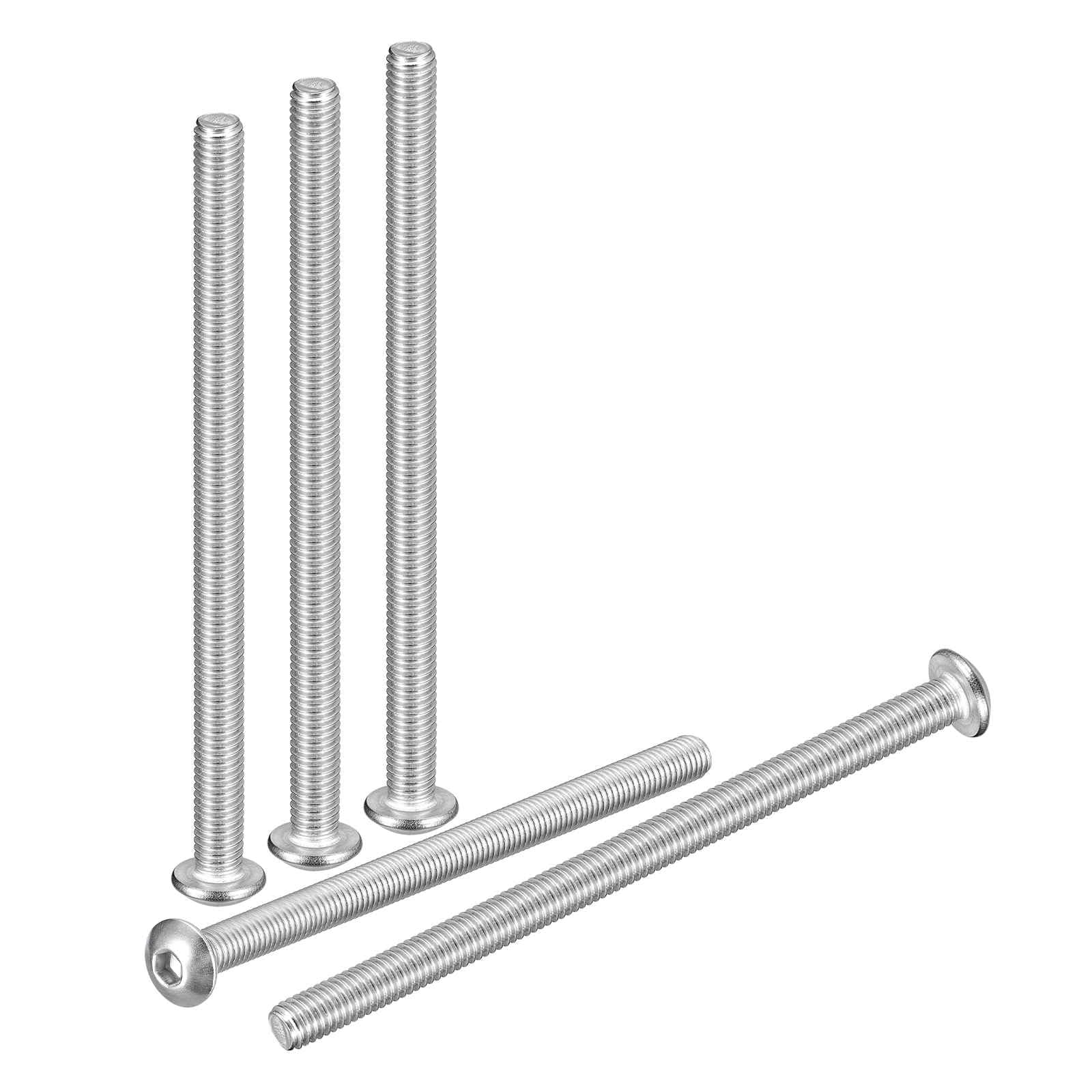 DTGN M5-0.8x75mm Button Head Socket Cap Screws - 6Pack - Good for Road Bicycle, Mountain Bike, Auto, Motorcycle - 304 Stainless Steel Whitewashed - Hex Socket Drive Fasteners