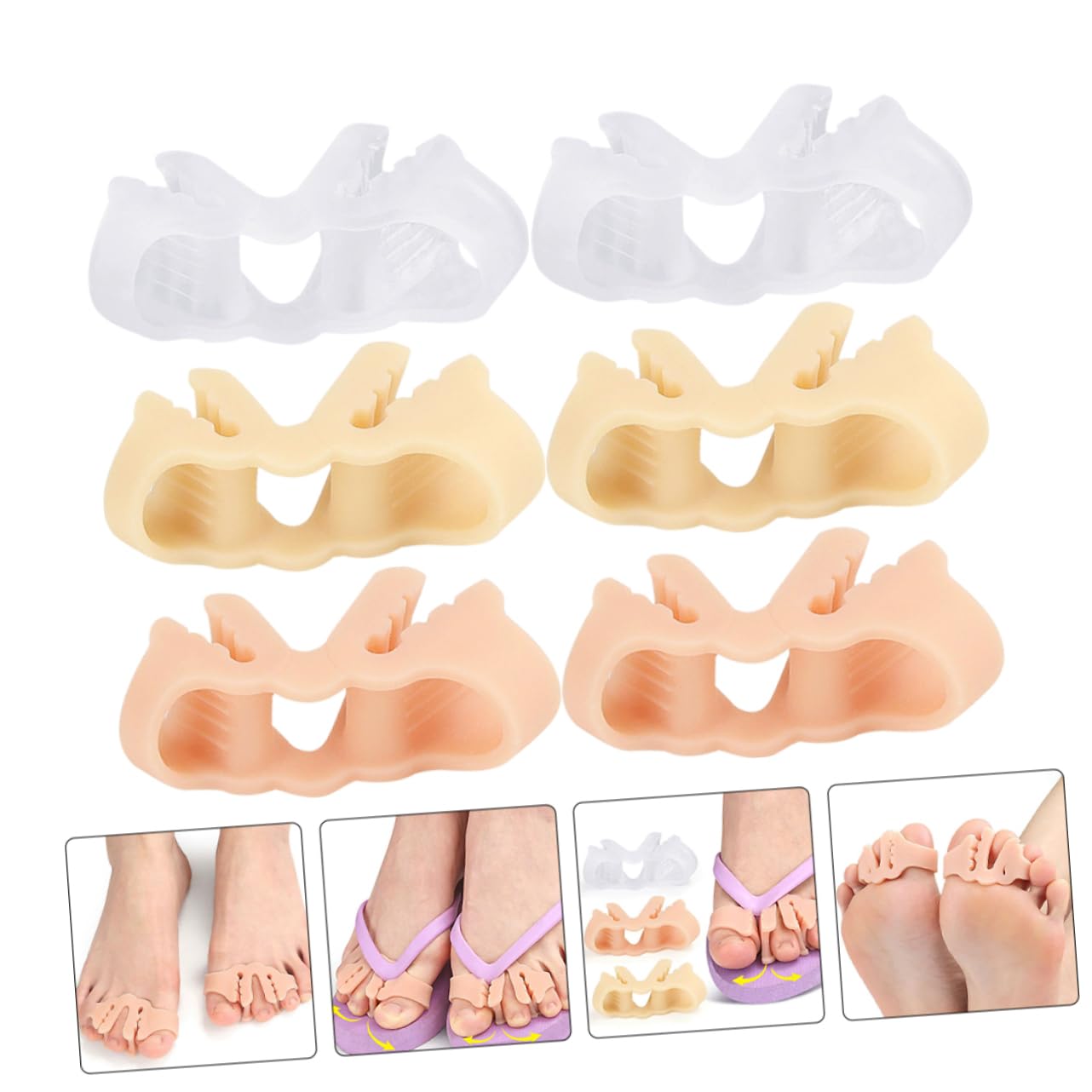 HAPINARY 3 Pairs Toe Separators for Women Bunion Pads Toe Spacers Comfortable Silicone for Bunions