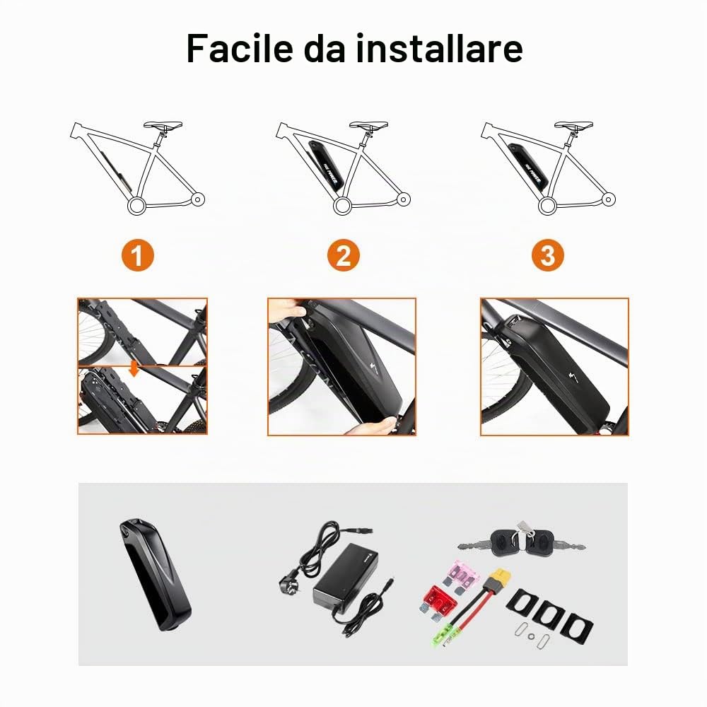 SEASON Hailong Ebike Batteria 36V-13Ah14.5Ah 15.6Ah 18Ah battery bicicletta elettrica al Litio, piastra di base a 4 pin/5 pin per 0-1000W motori