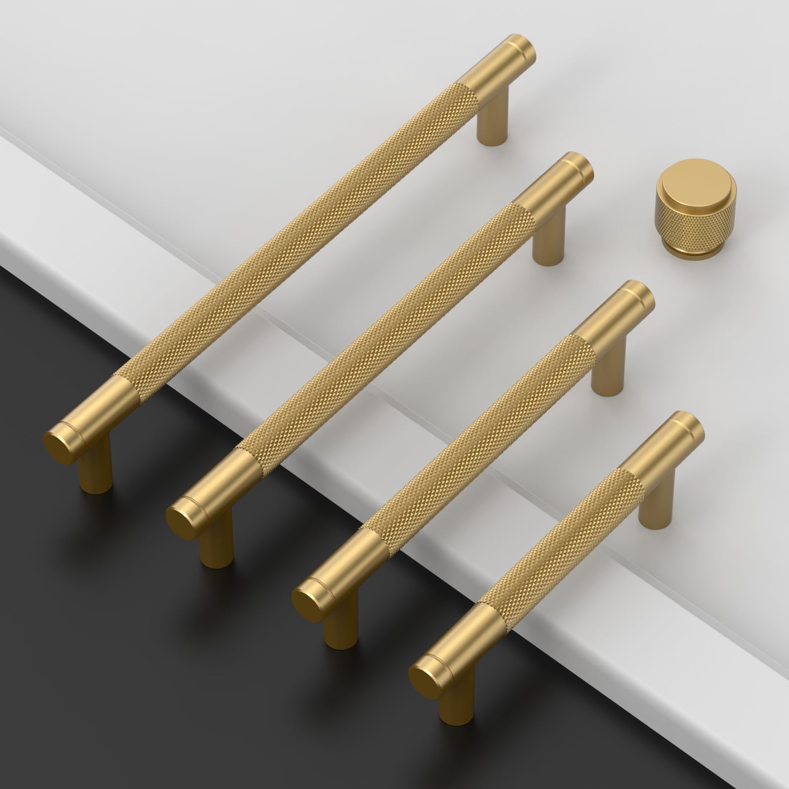 Asidrama 10 Pack 5 Inch(128mm) Champagne Bronze Cabinet Pulls Knurled Cabinet Handles Cupboard Handles Kitchen Cabinet Hardware for Cupboard Drawer Pulls — Amazon image 6