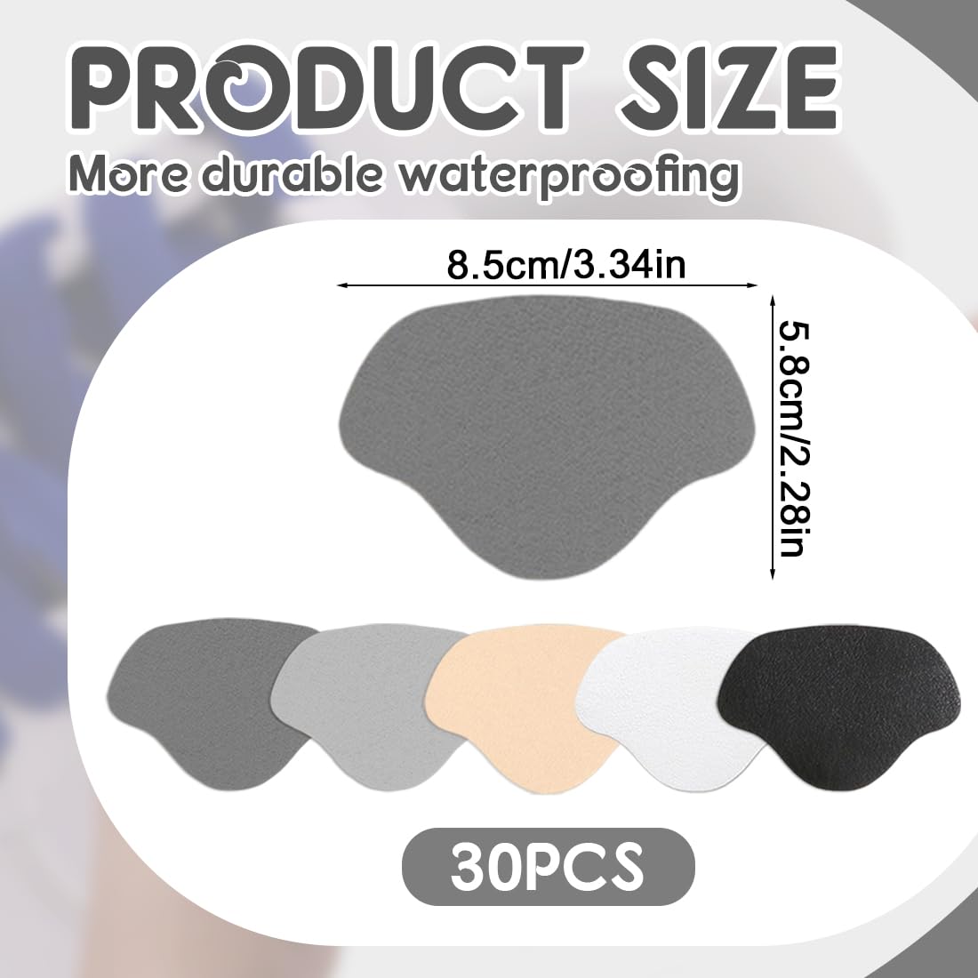30 Piezas Pegatina reparacion zapatillas, parche autoadhesivo de talón de zapato almohadilla talon zapatos parche de prevención de roto de zapato parches de reparación de zapatillas