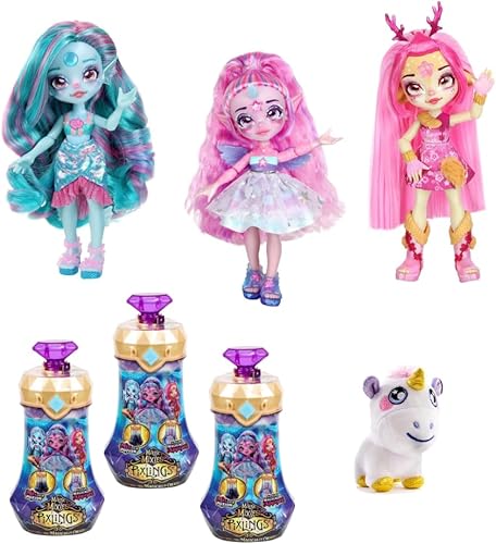 INCREDITOYZ Magic Mixies Pixlings - Juego de regalo de 3 personajes (Marena, Deerlee, Unia)