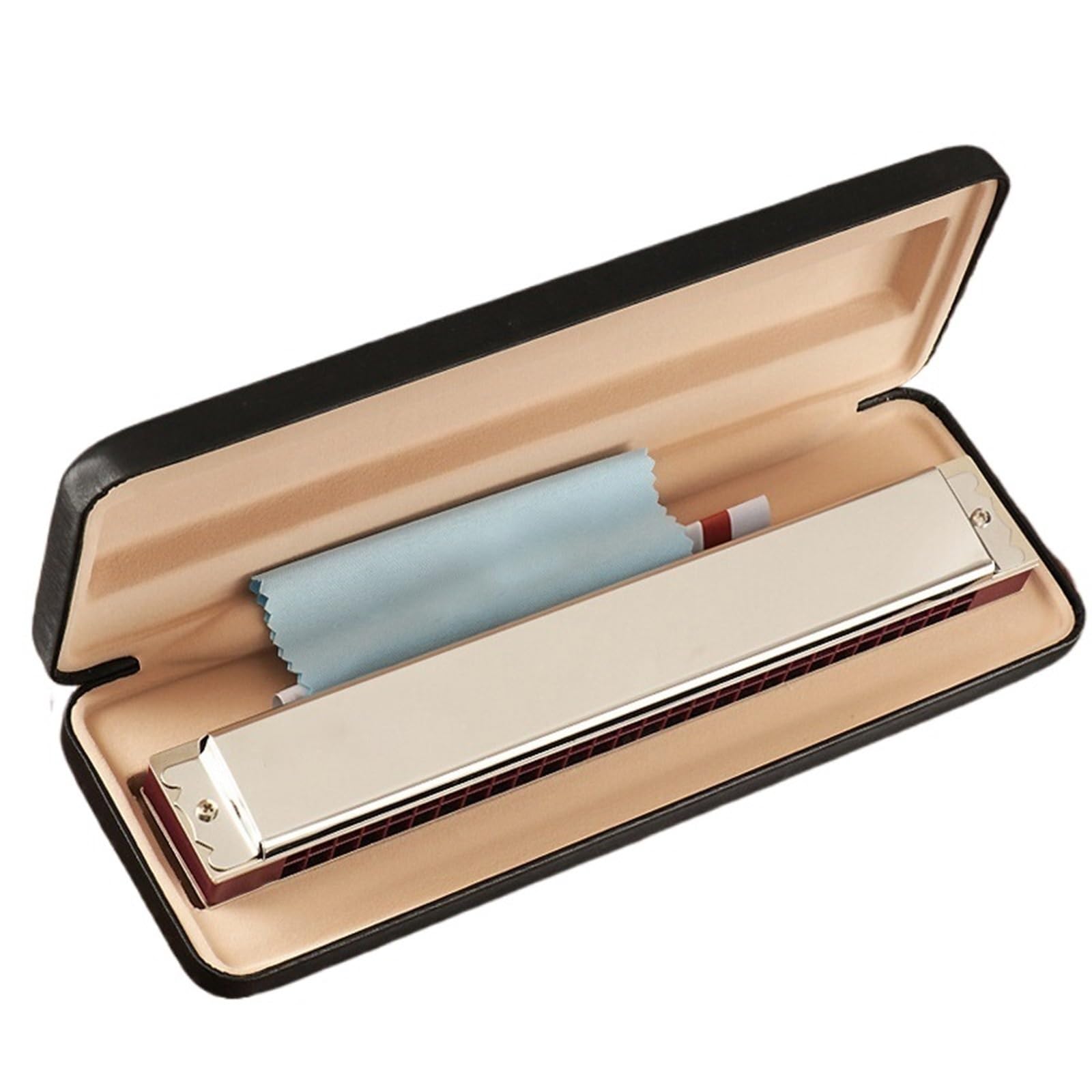 Armoniche a bocca Armonica Polifonica A 28 Fori Armonica Polifonica Di Livello Professionale(Silver,EB)