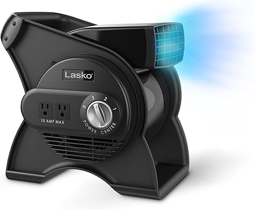 Miniatura 2 de Lasko - Paquete de ventilador soplador giratorio de alta velocidad y ventilador oscilante de pedestal