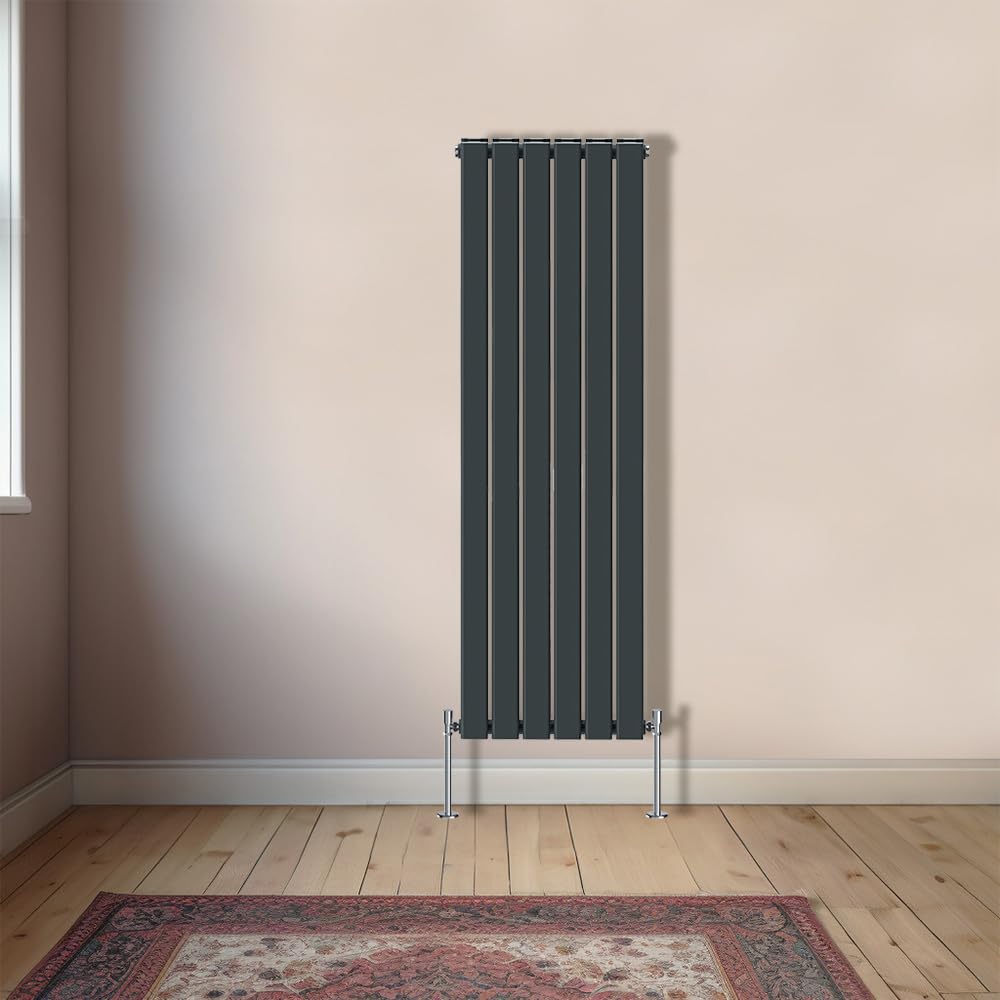 NRG Vertical 1600x408mm - Double Flat Panel Column Designer Bathroom Central Heating Radiator Anthracite