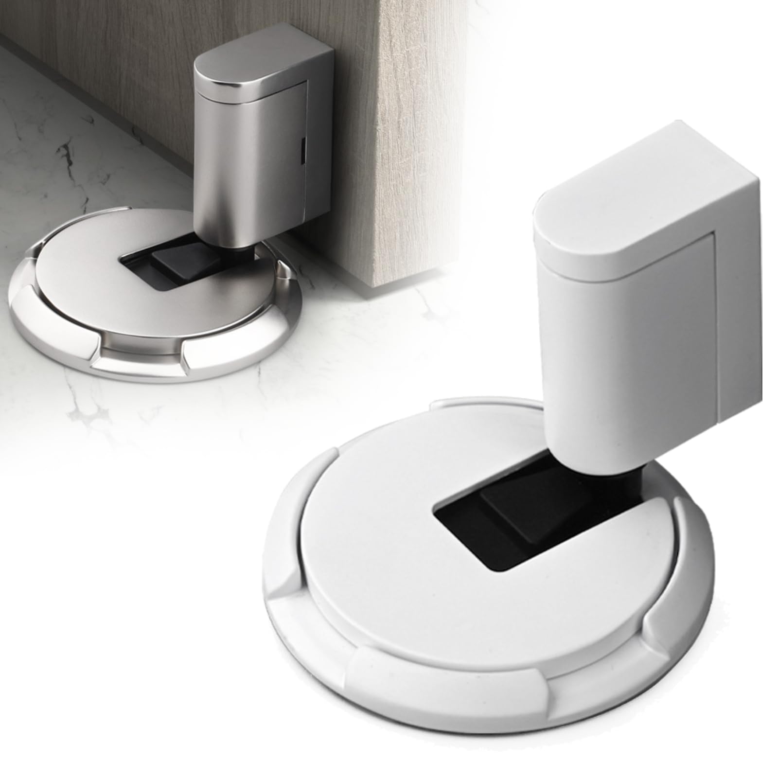 Mechanical Floor Door Stopper, Upgrade Windproof Heavy Duty Silent Floor Door Stop, No Drilling Adjustable Height Door Stoppers Door Catch Holder for