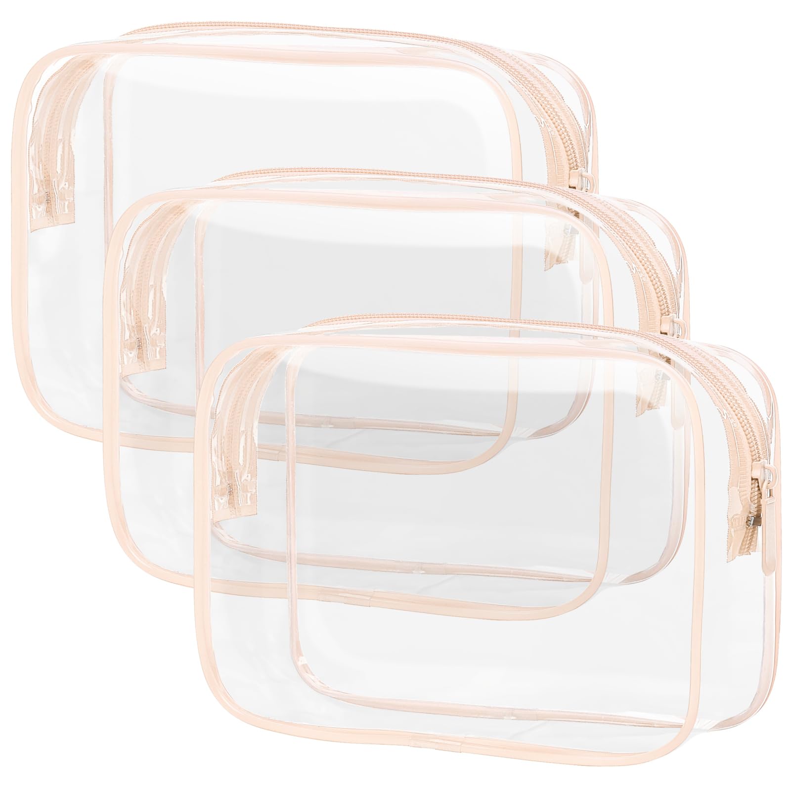 PACKISM TSA Approved Toiletry Bag 3 Medium - Quart Size Clear Makeup Bag for Carry On, Airport Security Compliant Clear Travel bag for Toiletries with