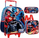 Kit Mochila Infantil Liga da Justiça Lancheira Estojo