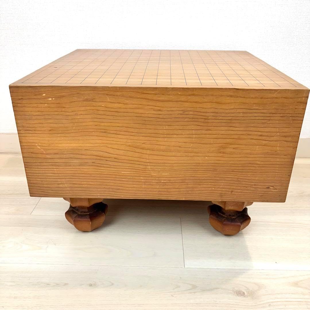 ✦碁盤 足付盤 ヘソ付 天柾 本榧 盤厚約5寸7分✦ 日本産】本榧脚付碁盤 5.9寸四方柾 20Z251