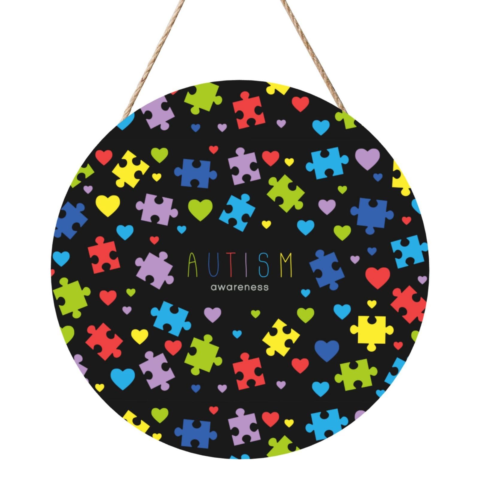 Autism Awareness Door Signs Plaques Wood Welcome Sign For Front Door Wall Hanging For Home Farmhouse Office Classroom Party Decoration