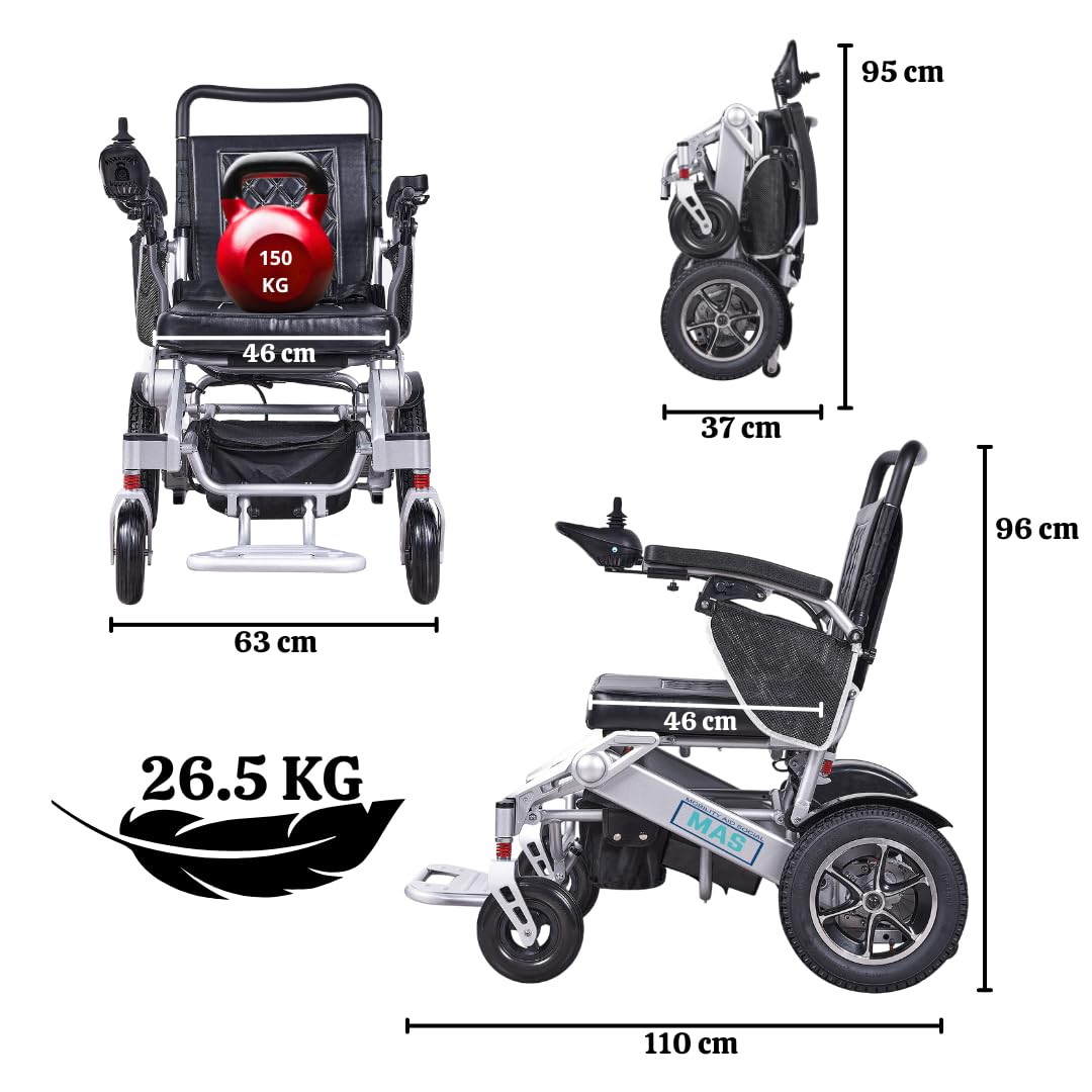 Silla de ruedas eléctrica plegable MAS Mobility Aid Social Marca Española Silla de ruedas eléctrica plegable automática (20AH 35 KM)