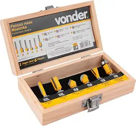 Fresa Para Madeira Jogo com 06Pc Vonder