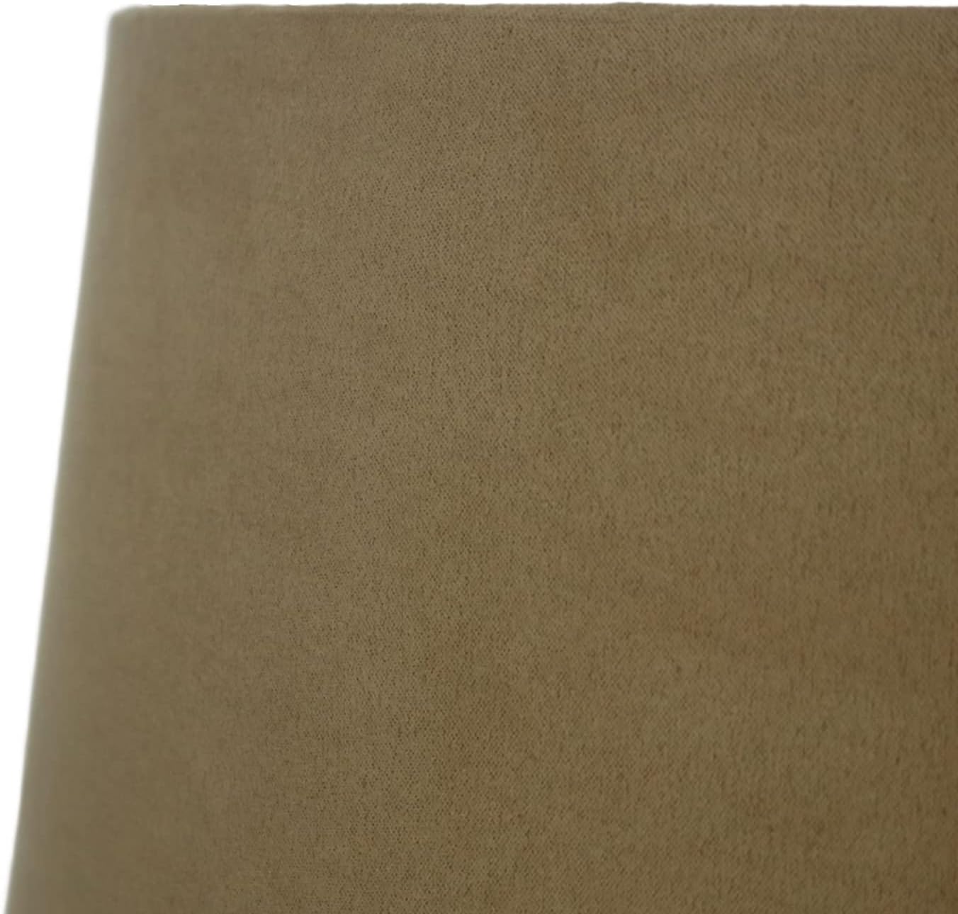 French Drum Suede Lampshade, 14-inch by 16-inch by 11-inch, Spider Fitter, Tan