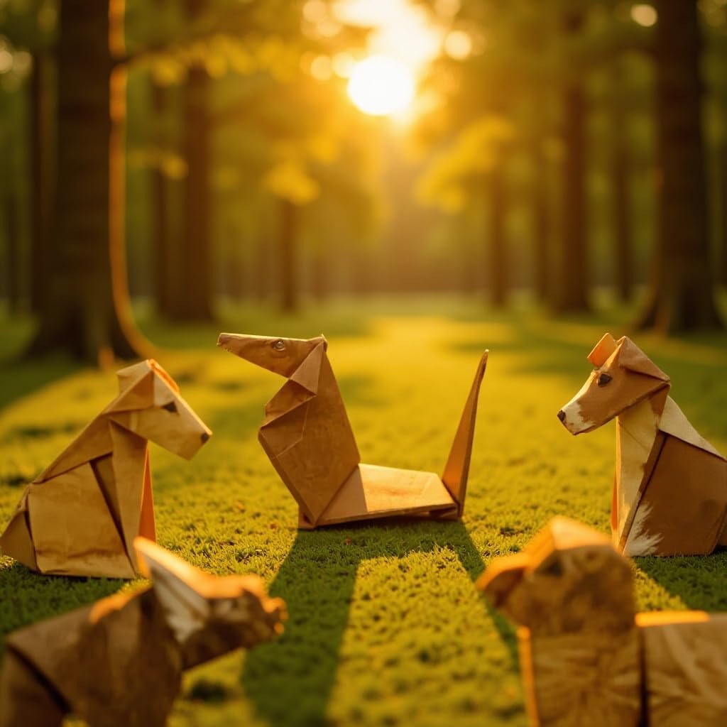 DIY Paper Cats - 50 Sheets DIY Origami Paper to Fold Cute Cat Figures, Fun Craft Activity for Adults , Interesting Craft Activities for Cats Lovers (Dog)