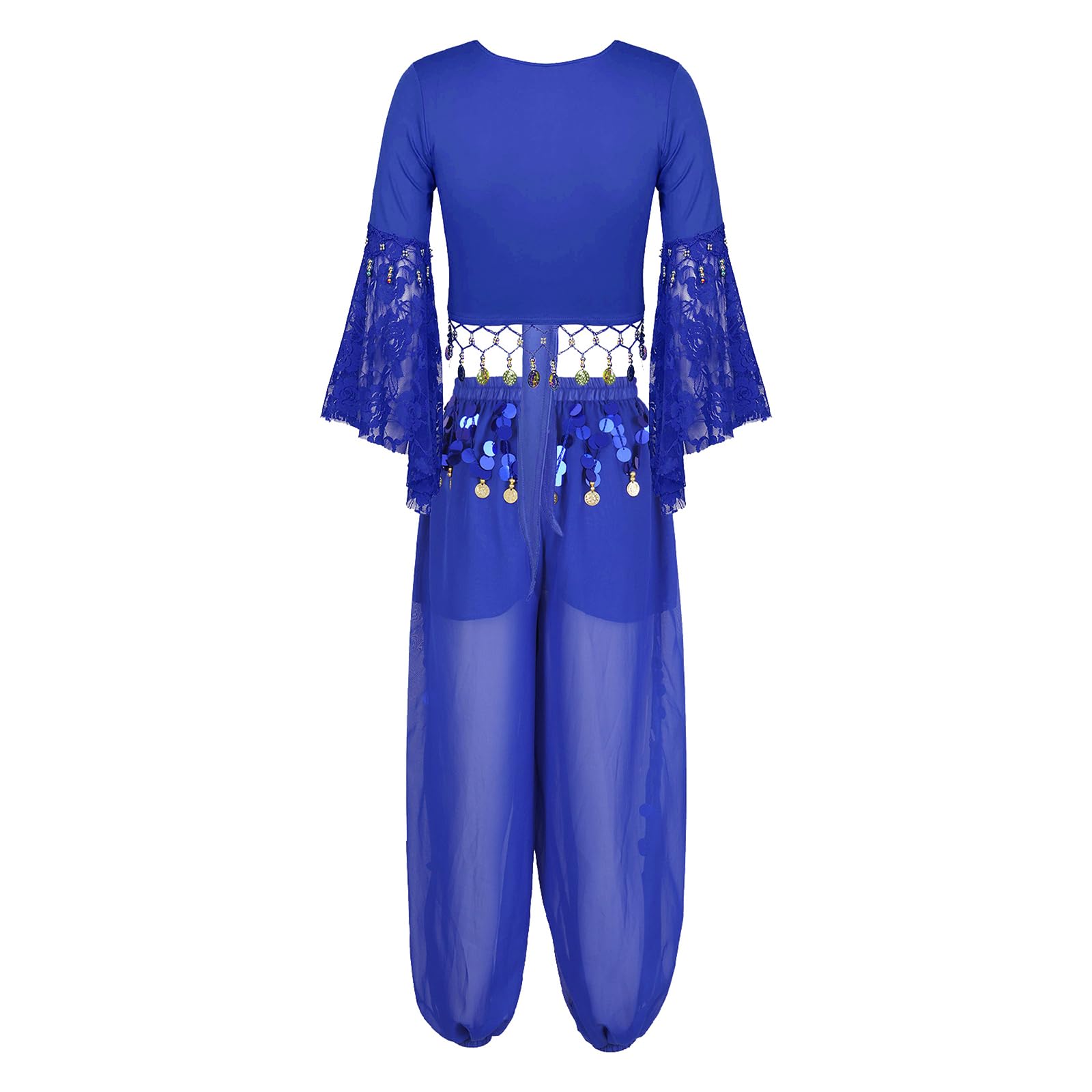 ranrann Femme Ensemble Tenue Danse Orientale Danse du Ventre Costume Paillette Brillant Spectacle Dancewear L-3XL