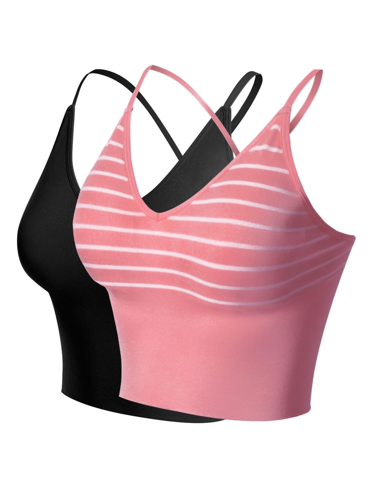 Design by Olivia Women's Padded Sports Bra Longline Workout Crop Top