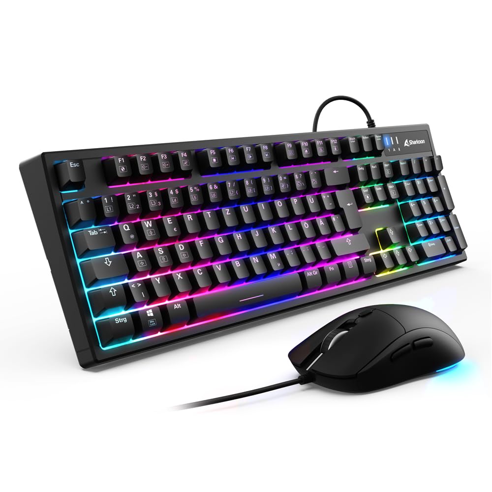 Sharkoon Skiller SGB15 Combo, RGB Gaming Keyboard & Gaming Mouse