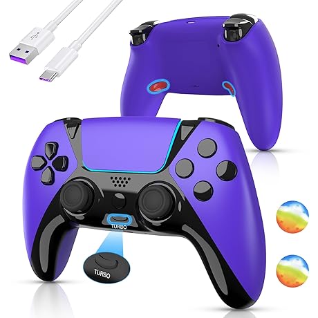 Ymir: Controller for PS4, PC Compatible with PS4/Slim/Pro/Steam/PC/TV - Purple
