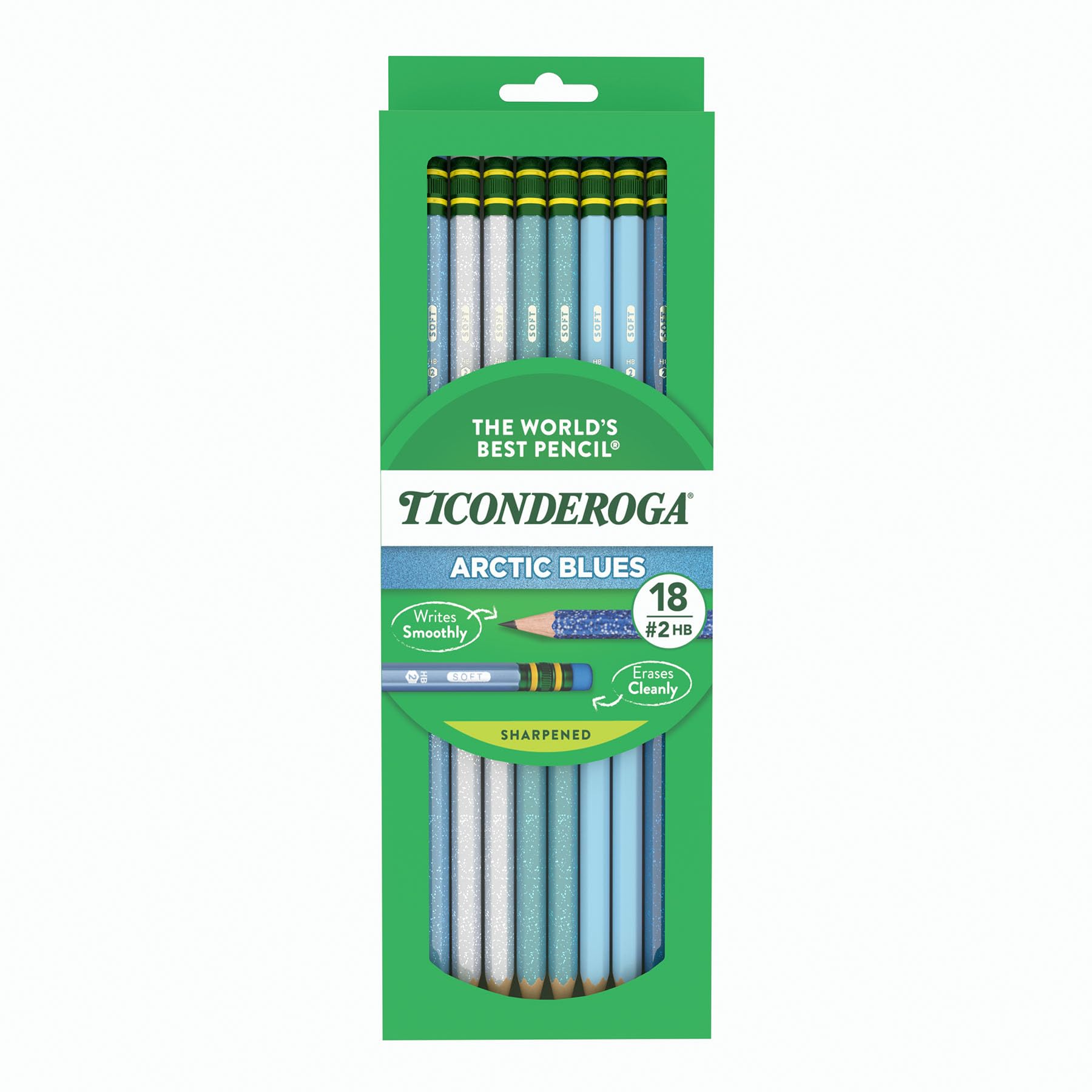 Ticonderoga Kredki z drewnianym etui w kolorze arktycznego niebieskiego, 18 sztuk
