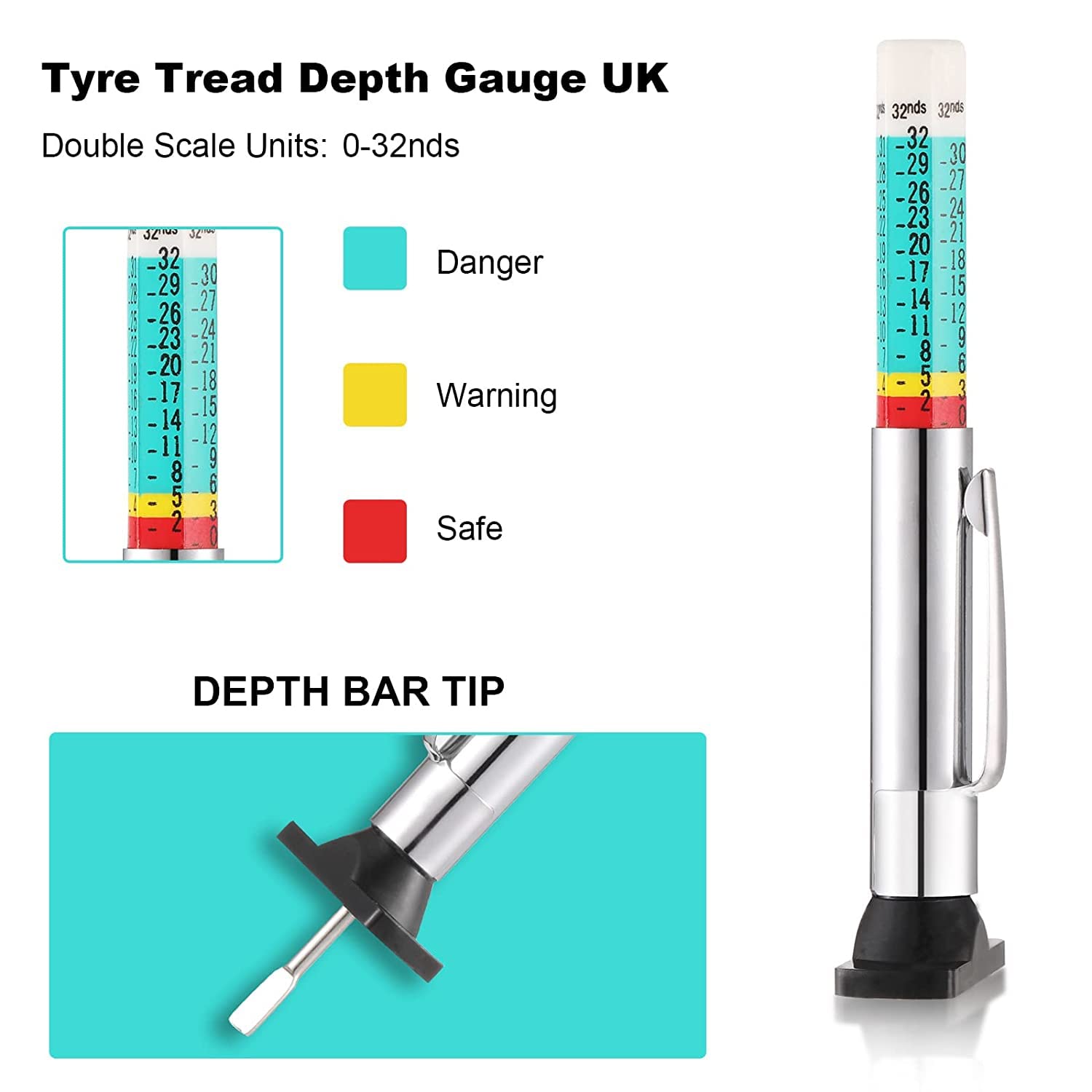 Strumento Auto Battistrada Ndier Calibro Profondità Battistrada 0-11 Mm - Misuratore Usura Pneumatici Auto Sicurezza Veicoli Misurazione - Foto 7