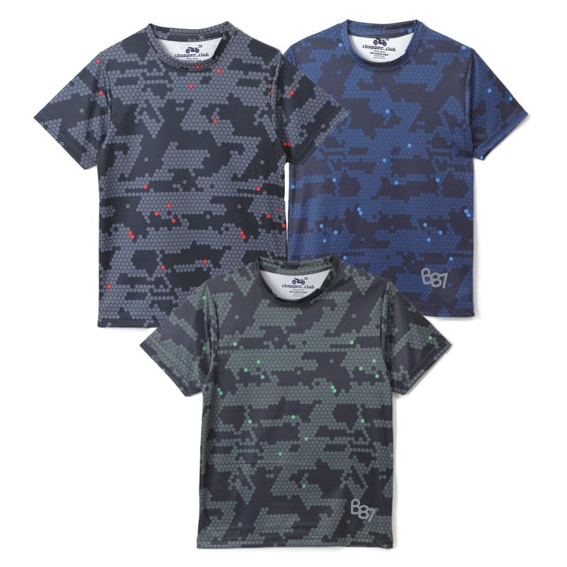 Image of chopper club Boys (5-14 Yrs) Sports T Shirts in Quick Dry Fabric Regular Fit Moisture Wicking Polyester Pack of Tees