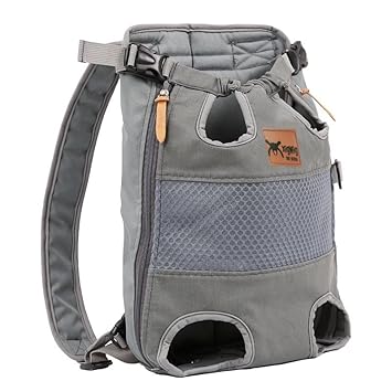 Xigwig Pet Carrier Backpack Adjustable Puppy Cat Dog with Wide Straps Shoulder Pads Carrier Backpack Travel Bag, for Small Medium Pet (M, Grey)
