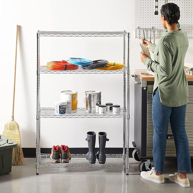 Amazon｜4段スチールラック 棚 メタルラック 耐荷重635kg 幅91.4 x
