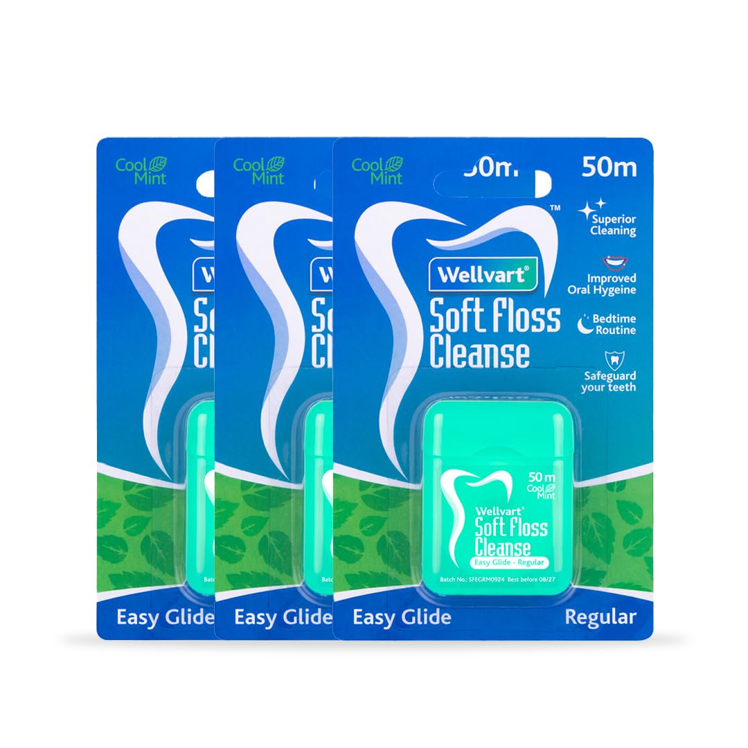 Soft Floss Cleanse Cool Mint Dental Floss 50 meter Pack of 3 | Daily Oral Care Floss for Interdental Cleaning | Helps Remove Food Particles & Plaque | Fresh Breath & Help to Improved Oral Hygiene-image-17