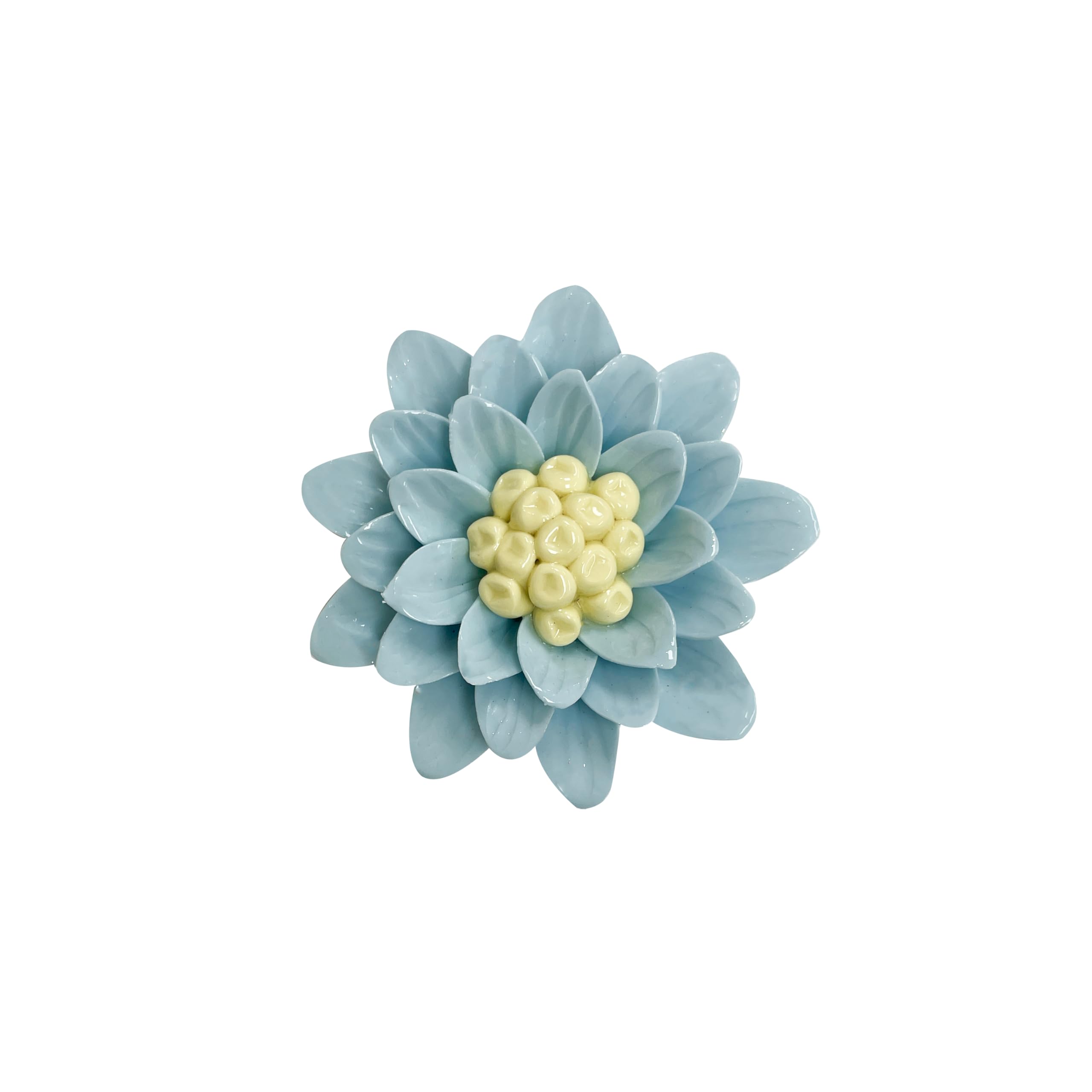 Amerry Blue,Marguerite Marguerite, 2.76" Ceramic Flower Wall Art, Artificial Flower Wall Sculpture，Handcrafted 3D Hanging Porcelain Flowers,3D Wall Hanging Decor,Porcelain Flower Wall Décor For Home (Blue)