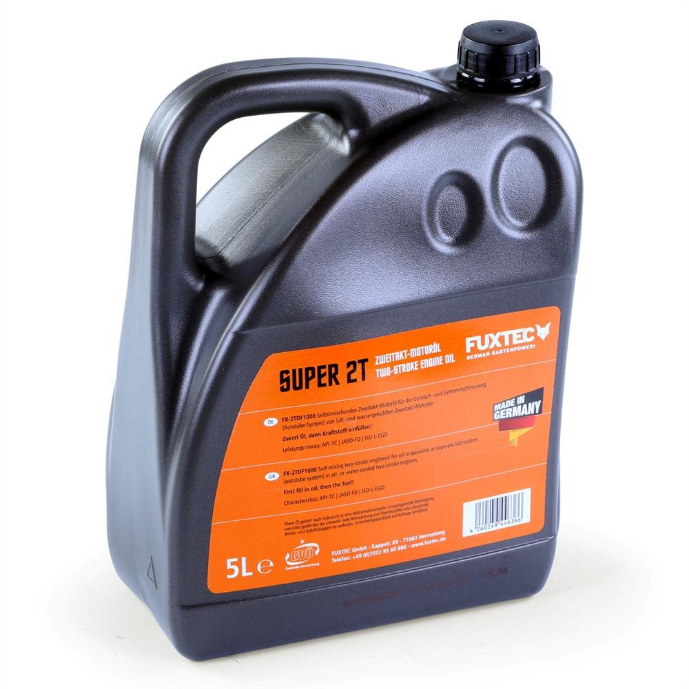 Aceite FUXTEC de 2 tiempos 5 litros automix para desbrozadoras, por ej. - Made in Germany