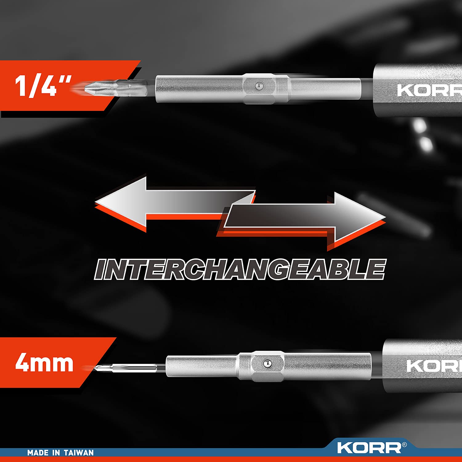 KORR Herramientas KIBPP029 Juego de brocas de precisión de 58 piezas PH, Pozi, SQ, Torx de seguridad, Hex, válvula de encogimiento y más