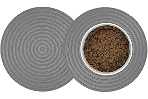 9.5" Waterproof and Non-Slip Round Silicone Pet Food and Water Bowl Mat