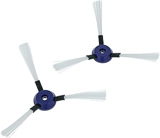 vhbw 2X Cepillo Lateral Compatible con Rowenta Smart Force Extreme Robot Aspirador - Set cepillos, Negro/Blanco/Azul
