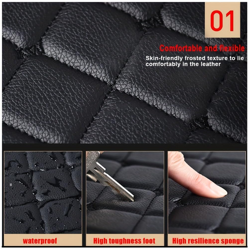Logo Tapis De Sol Noir Velours Sur Mesure Pour Citroen C4 Picasso 2006-2013 5-Seats, Base Antidérapante, Tapis conducteur renforcé - Auto