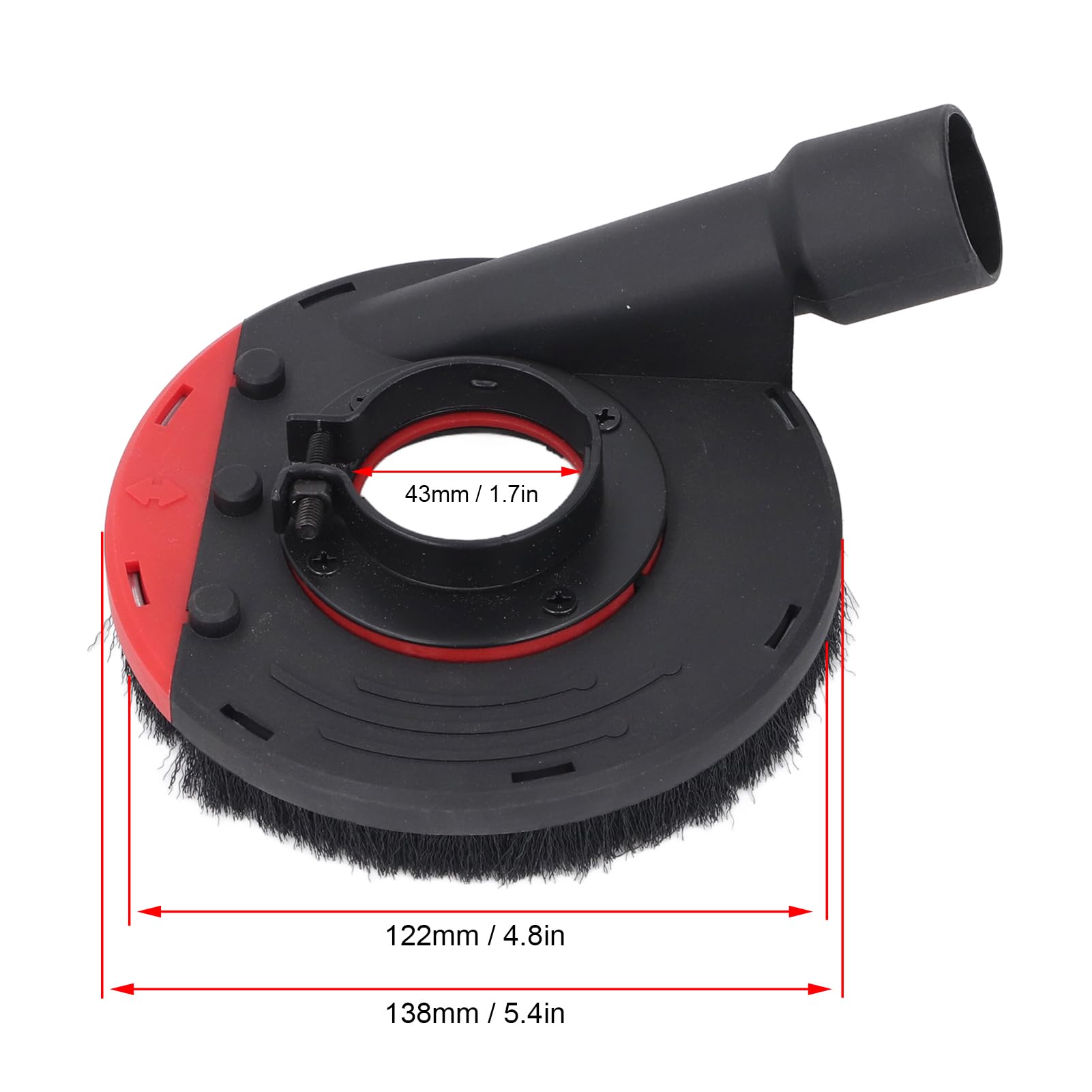 4 Inch Dust Shroud, Power Surface Grinding Shroud for 100mm 115mm Angle Grinder with 2 Grinding Wheel Stone Polishing (Red Black)
