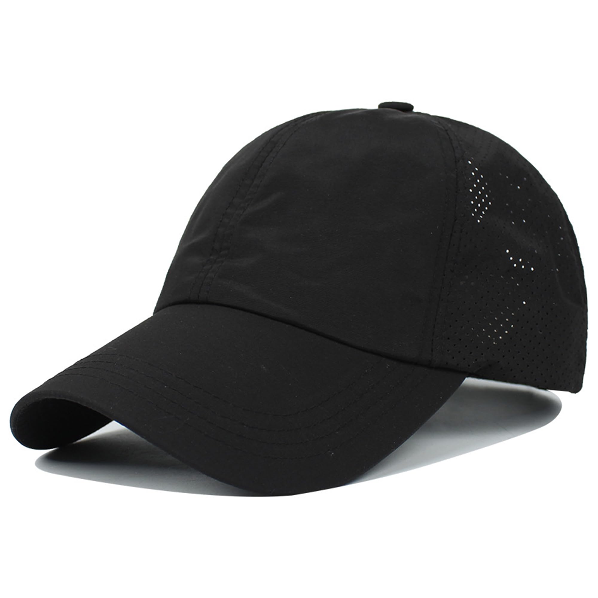 Womens Quick-Drying Criss-Cross Baseball-Cap Lightweight-Golf-Sport-Hat Ponytail-Sun-Hat Summer Medium, Balck01, One Size