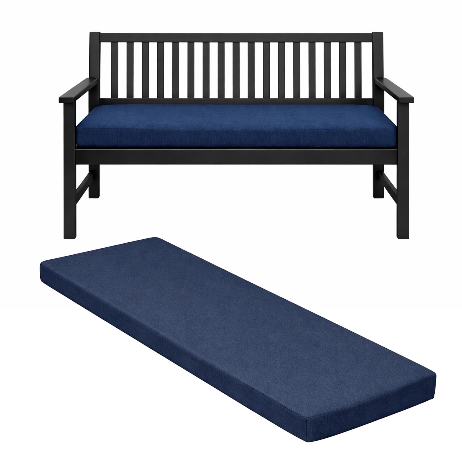 Pinkfairy Garden Swing Hammock Bench Cushion | 3 Seater 143cm x 52cm x 6cm Thick Canopy Outdoor Patio Furniture Replacement Cushions Seat | Water Resistant Soft & Comfortable (Navy)