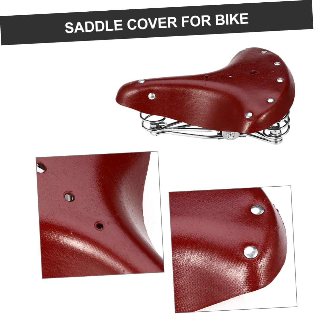 Kichvoe Faux Leather Bike Seat Road and Touring Bicycle Saddle Ergonomic Deep Relief Design Comfortable Cycling Cushion for Men and Women Random Color