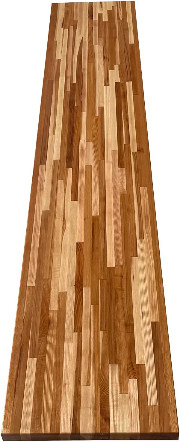 Forever Joint Hickory Butcher Block Bar Top - 1.5" x 18" x 72