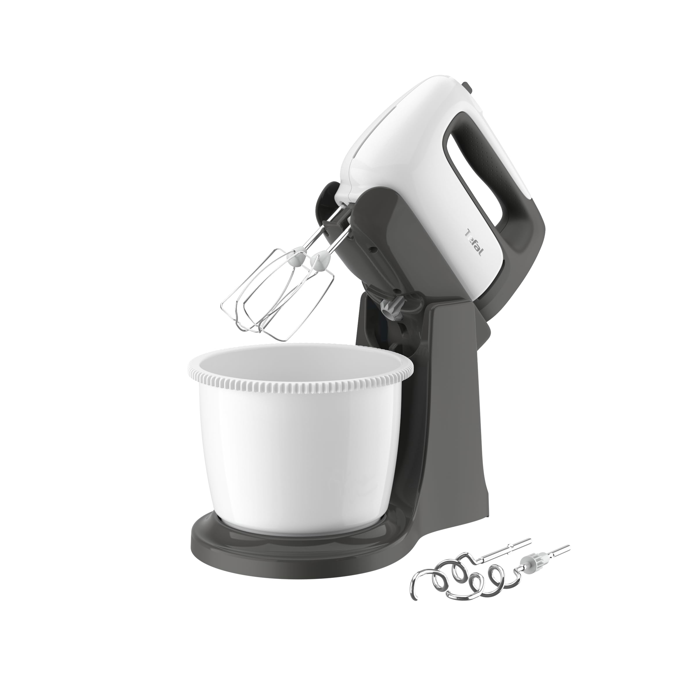 TEFAL HT464138 Prep'Mix, mikser ręczny z obrotową misą 2,5L, 500W, biały