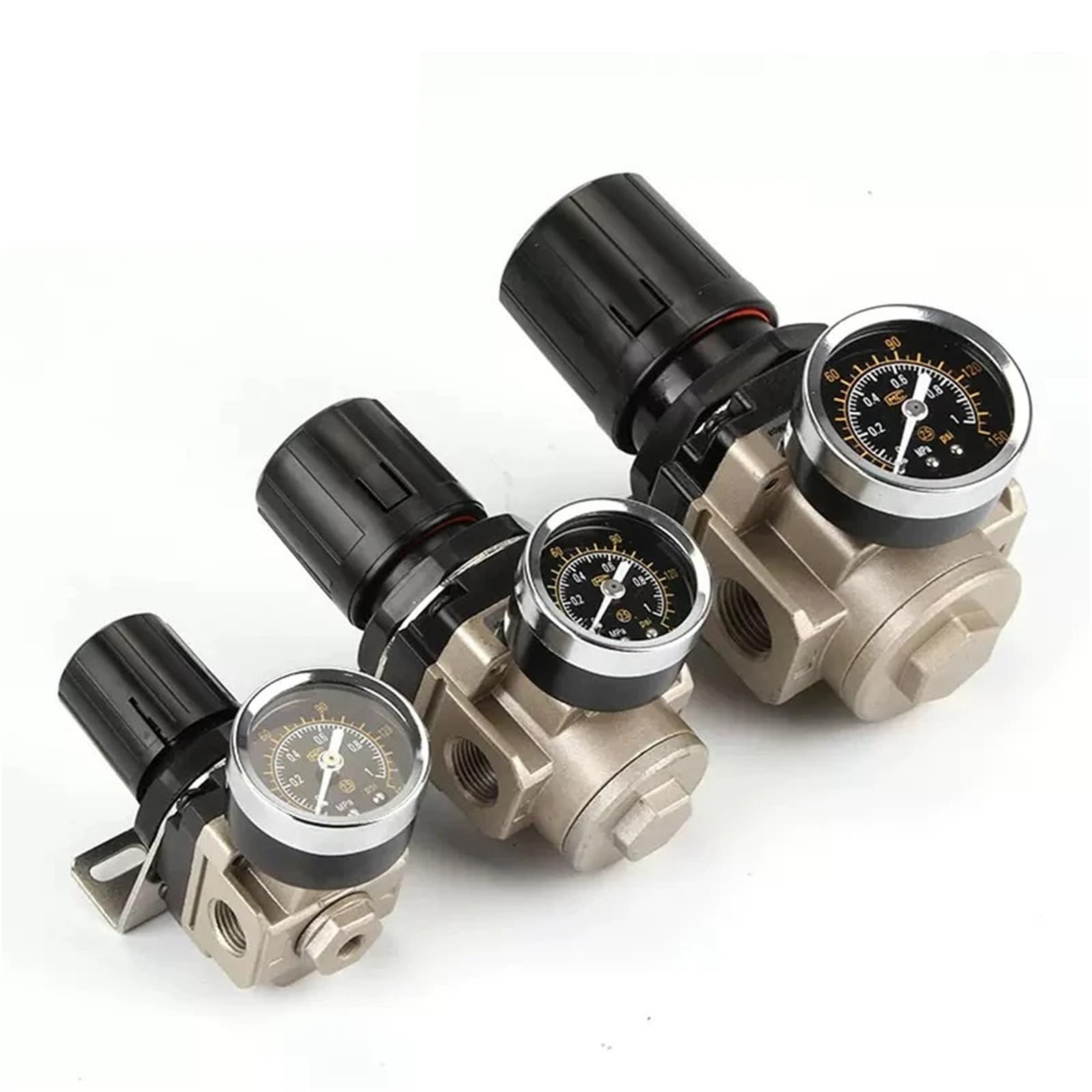 AR2000-02 AR3000-03 AR4000-04 AR5000-06 Filettatura 1/4 pollici Regolatore pneumatico della pressione dell'aria Separatore olio-acqua Valvola di riduzione 1 pz(AR2000-02 PC4)