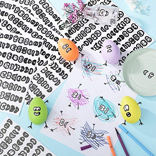 16 Sheets Halloween Stickers Black White Eye Nose Mouth Cartoon Stickers Labels For Notebook Art Craft Diy Scrapbook #TOP3