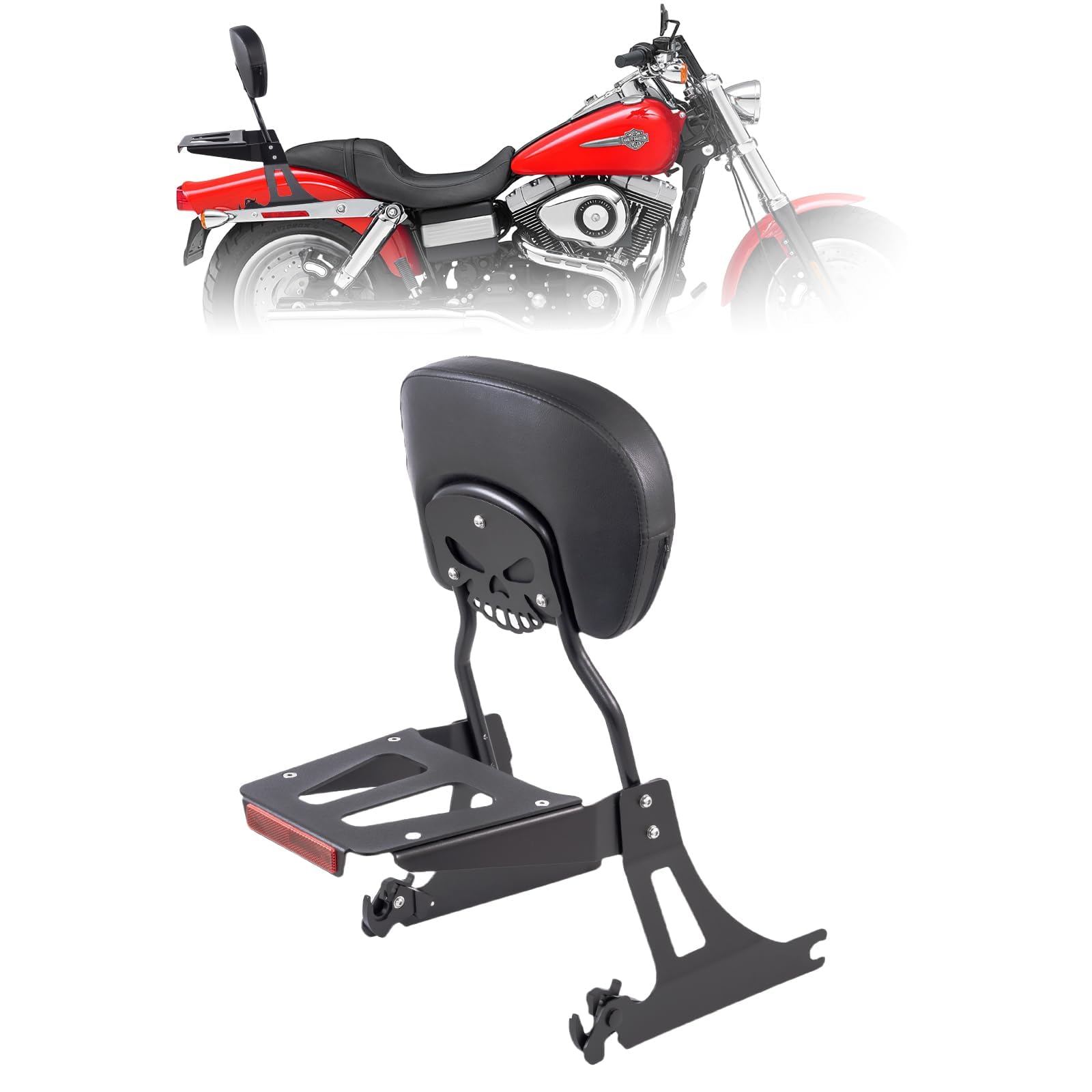 Sissy Bar King/Passenger Backrest 30" Detachable Luggage Rack For Harley-Davidson Softail Street - View #6