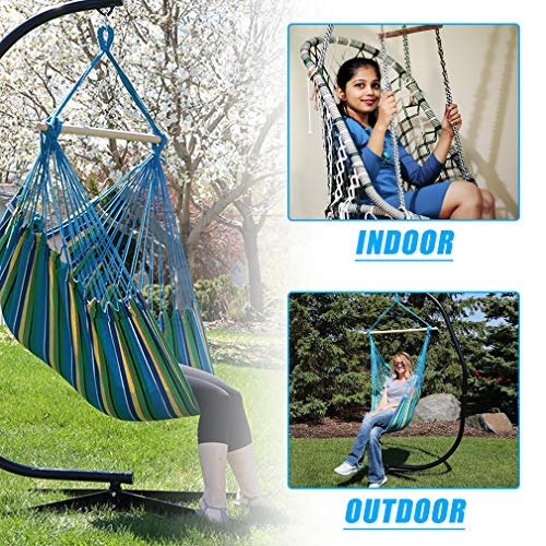 Bms Hanging Hammock Stands Hammock Chair Stands,C Stand Outdoor Solid Steel Heavy Duty Stand Only Construction For Hanging Hammock Air Porch Swing Chair Indoor（Without Hammock ）, Black #TOP3