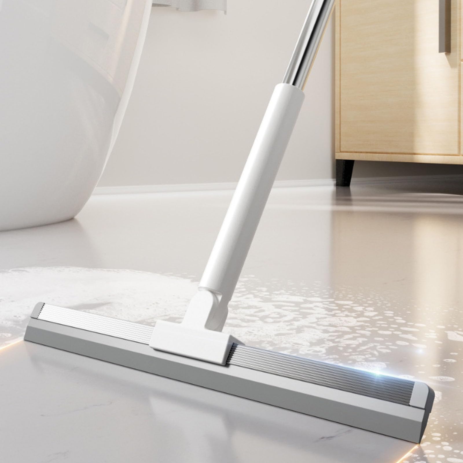 Escobilla de goma de 36 cm que ahorra espacio para baño, secado rápido, fácil almacenamiento, raspador de agua eficiente, ideal para limpiar y mantener suelos.