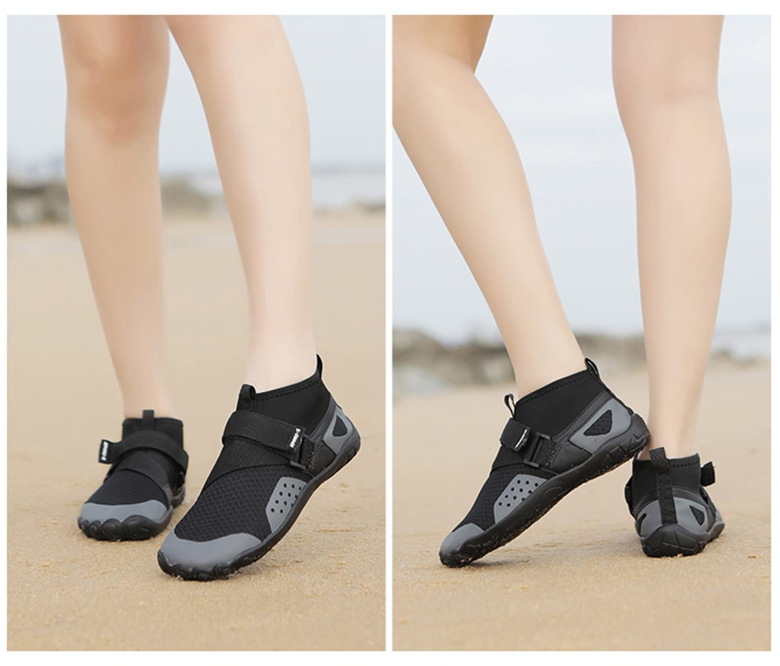Zapatos Acuáticos Zapatos Acuáticos Zapatos Acuáticos De Secado Rápido para Mujeres Zapatos Acuáticos Zapatos Deportivos De Playa Zapatos De Natación para Remar Pesca(46 EU, Black)