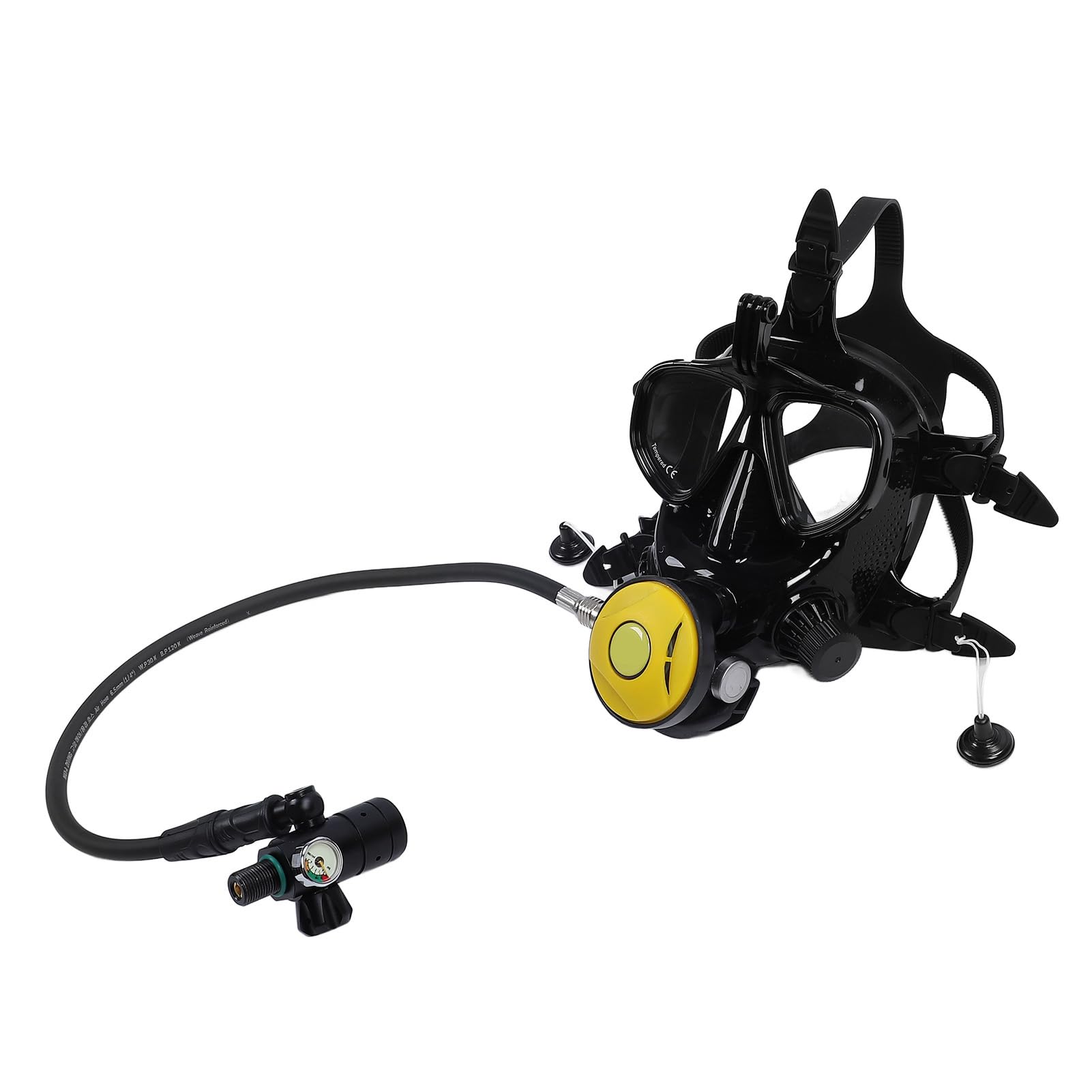 DIDEEP - Mini tanque de buceo con gafas de buceo de cara completa, tanque de oxígeno portátil de 1 litro y equipo de esnórquel para los entusiastas de la exploración submarina y el esnórquel